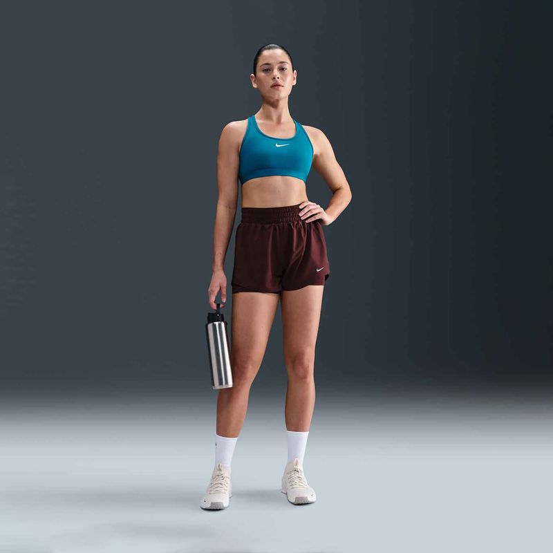 Biustonosz treningowy Nike Swoosh Medium Support green abyss/white 2