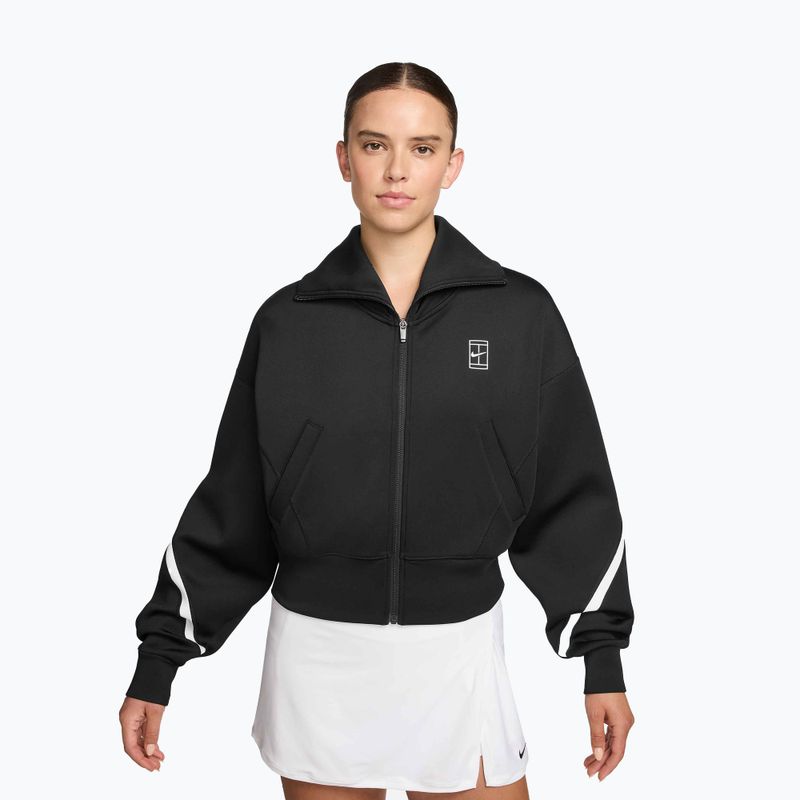 Felpa da tennis donna Nike Advantage Dri-Fit FZ black/white