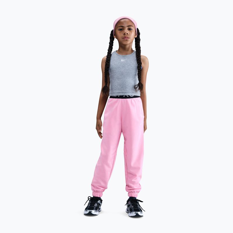 Pantaloni da bambino Nike Pro Fleece Dri-Fit med soft pink/med soft pink/black/white 2