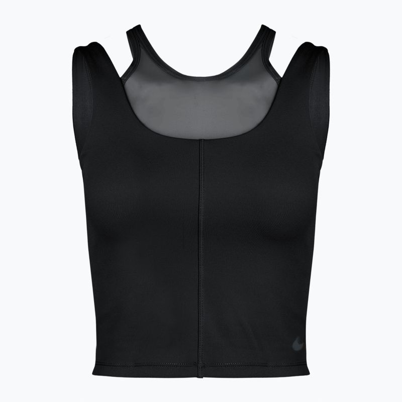 Canotta da allenamento donna Nike One Fitted Dri-Fit Cropped Tank nero/grigio fumo scuro 6