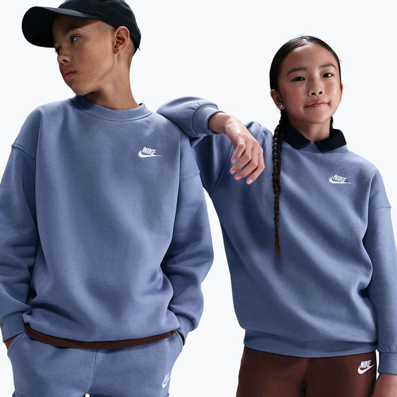 Felpa bambino Nike Sportswear Club Fleece world indigo/white 7