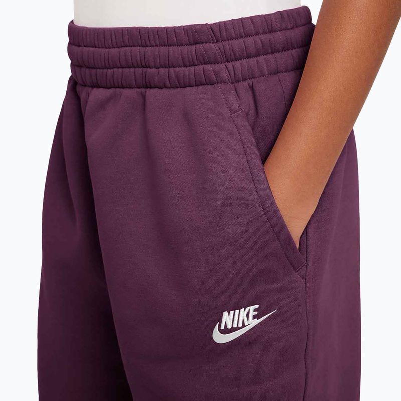 Pantaloni per bambini Nike Sportswear Club Fleece burgundy/burgundy/white 4