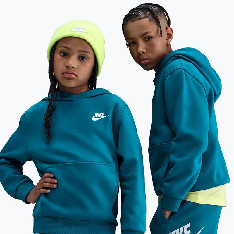 Felpa per bambini Nike Sportswear Club Fleece Green Abyss/White 6