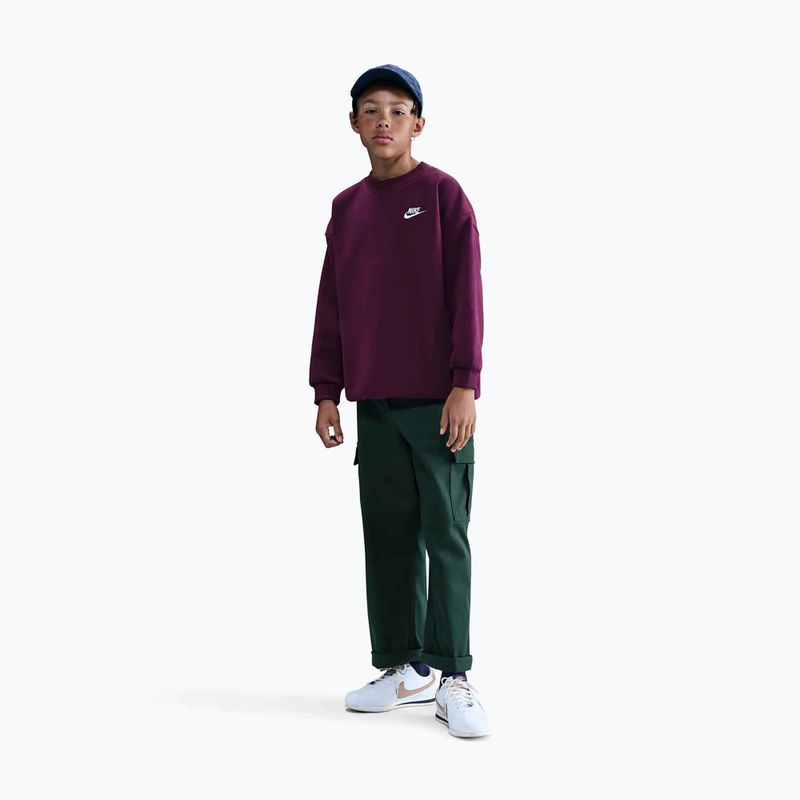 Felpa per bambini Nike Sportswear Club Fleece burgundy/white 3