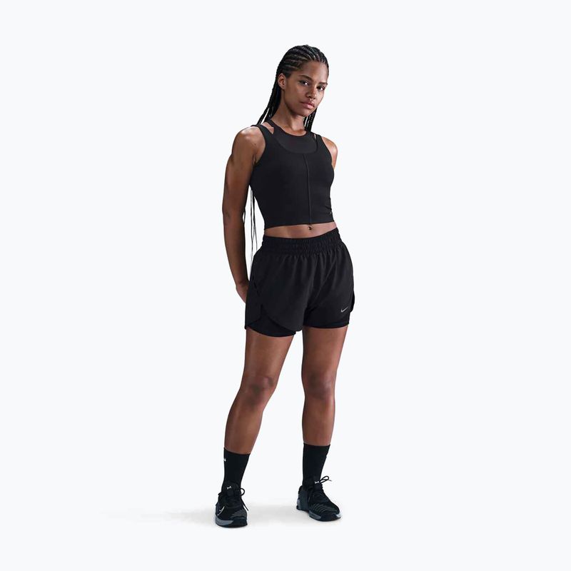 Canotta da allenamento donna Nike One Fitted Dri-Fit Cropped Tank nero/grigio fumo scuro 2