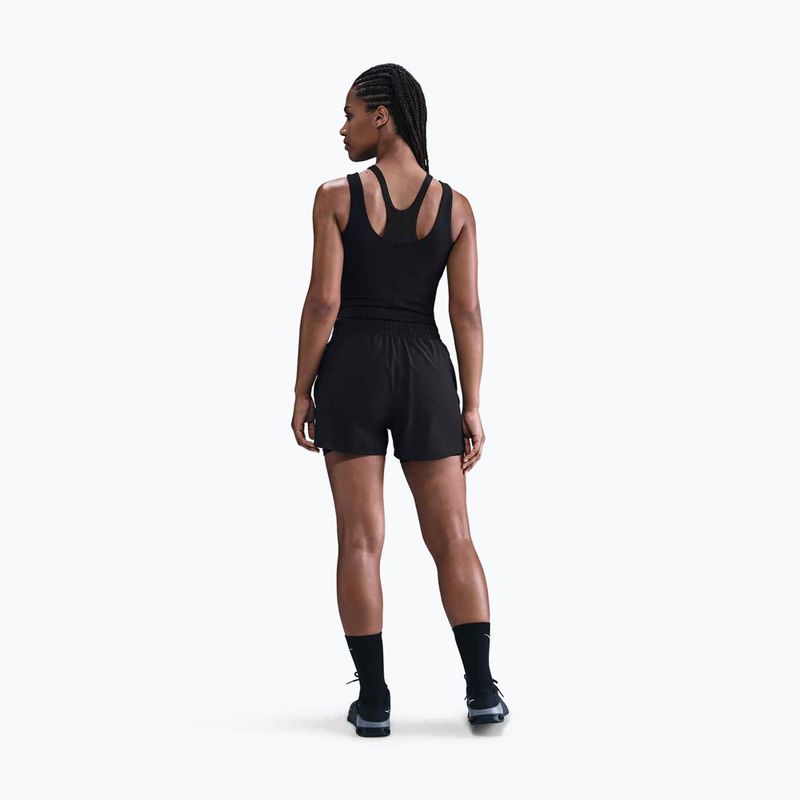 Canotta da allenamento donna Nike One Fitted Dri-Fit Cropped Tank nero/grigio fumo scuro 3