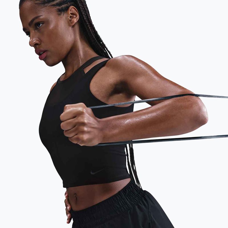Canotta da allenamento donna Nike One Fitted Dri-Fit Cropped Tank nero/grigio fumo scuro 4