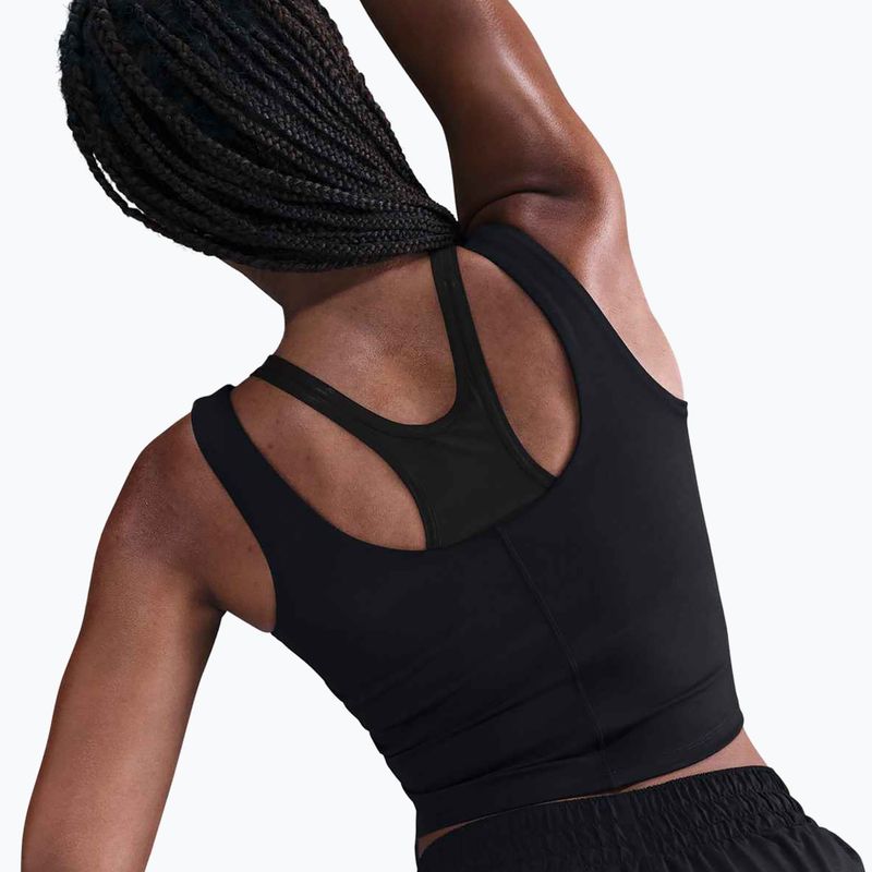 Canotta da allenamento donna Nike One Fitted Dri-Fit Cropped Tank nero/grigio fumo scuro 5