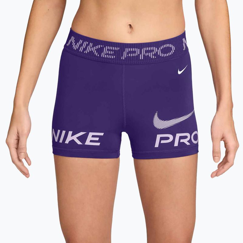Shorts da donna Nike Pro Mid-Rise Biker 3" court purple/doll/white