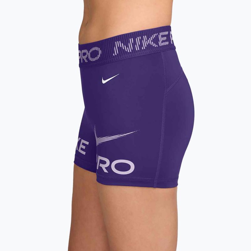 Shorts da donna Nike Pro Mid-Rise Biker 3" court purple/doll/white 4