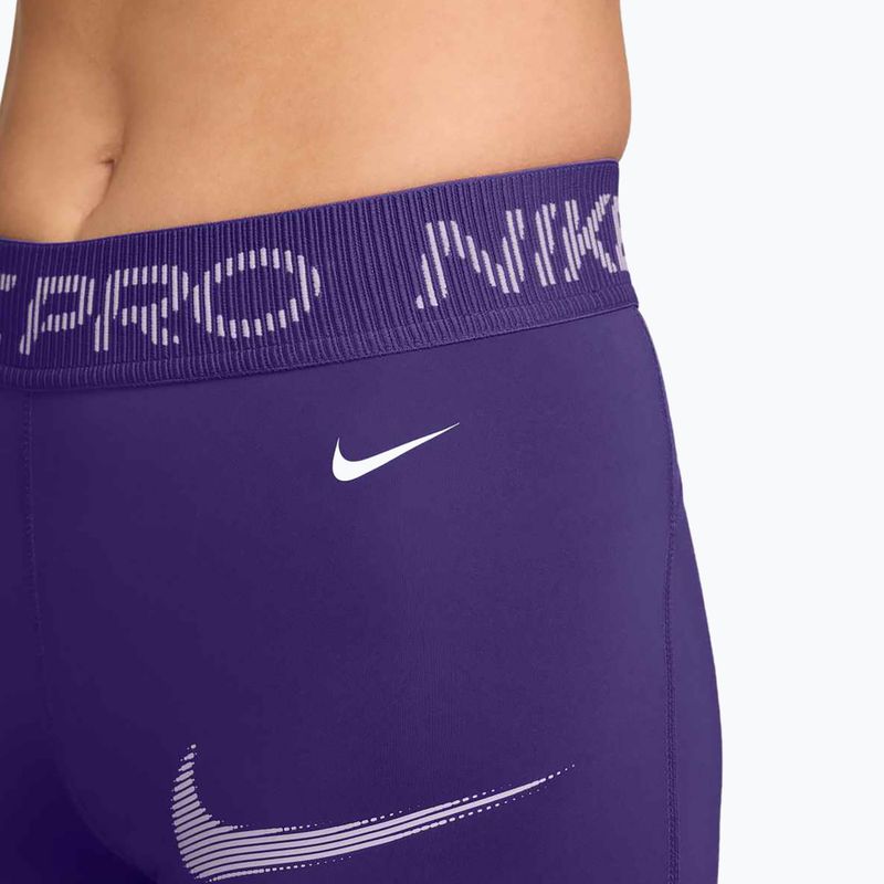 Shorts da donna Nike Pro Mid-Rise Biker 3" court purple/doll/white 5