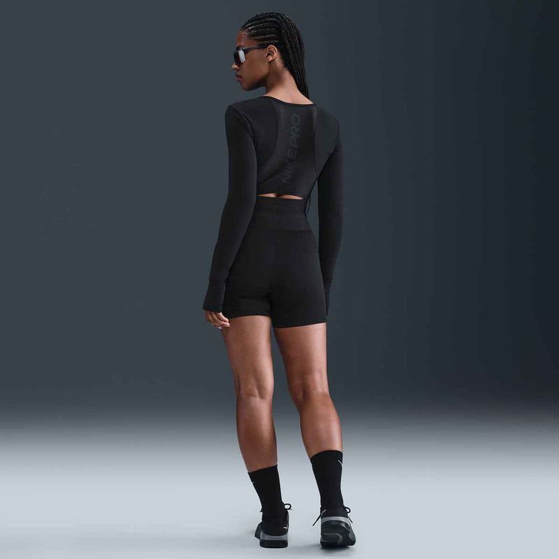 Pantaloncini Nike Pro Sculpt a vita alta 5" Biker da donna nero/antracite/bianco 10