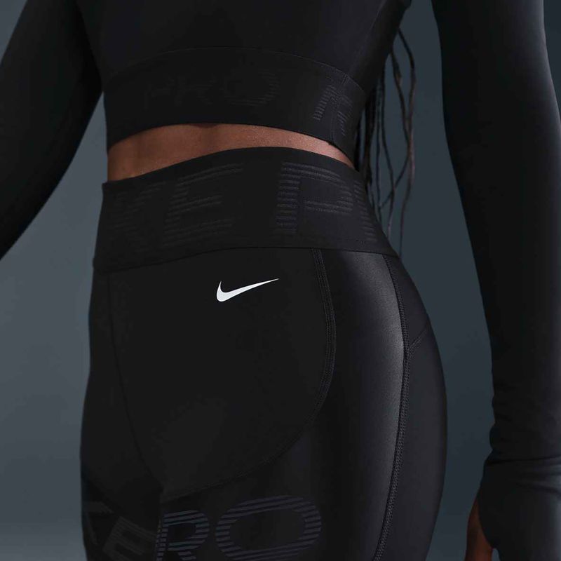 Pantaloncini Nike Pro Sculpt a vita alta 5" Biker da donna nero/antracite/bianco 11