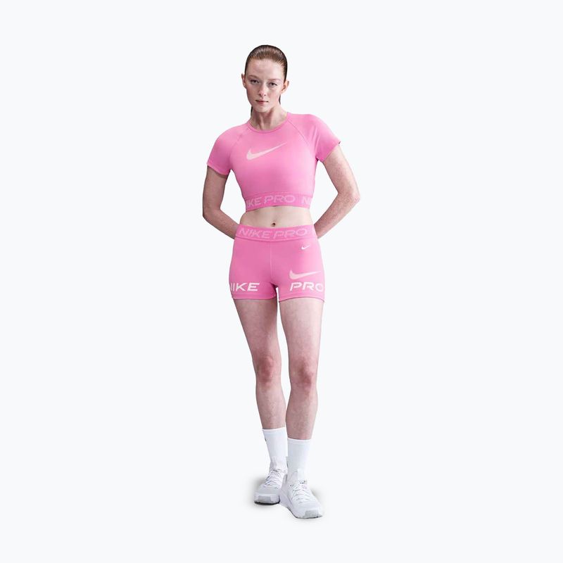 Nike Pro Dri-Fit Graphic Cropped giocoso top da allenamento rosa/spugna rosa/bianco da donna 2