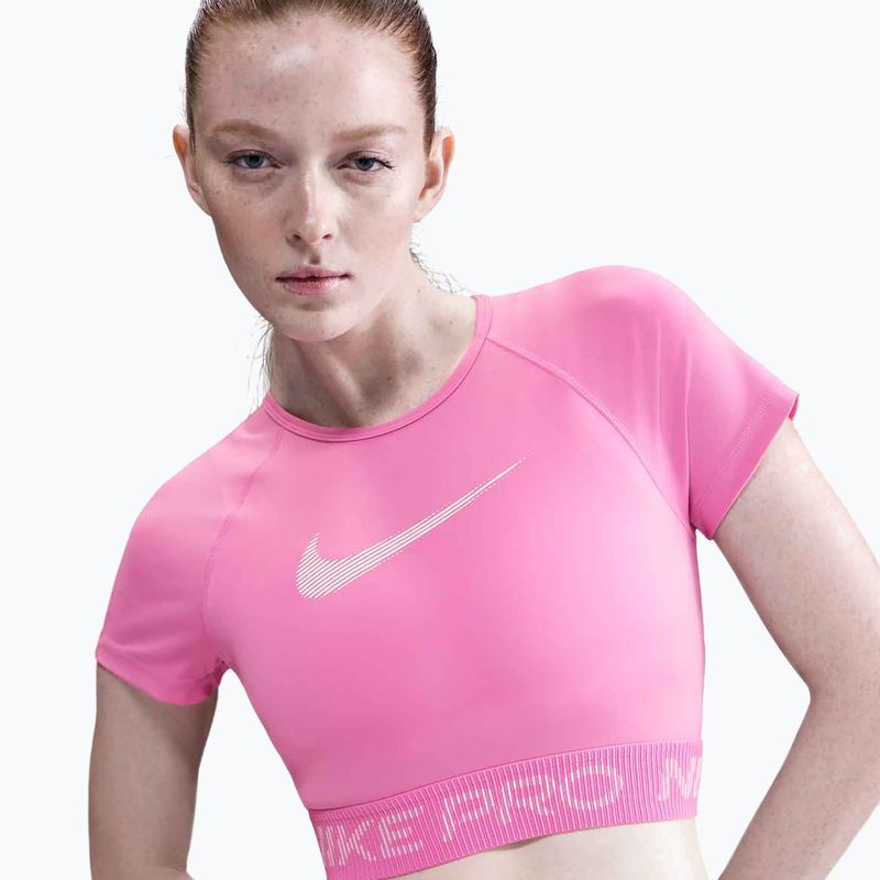 Nike Pro Dri-Fit Graphic Cropped giocoso top da allenamento rosa/spugna rosa/bianco da donna 4
