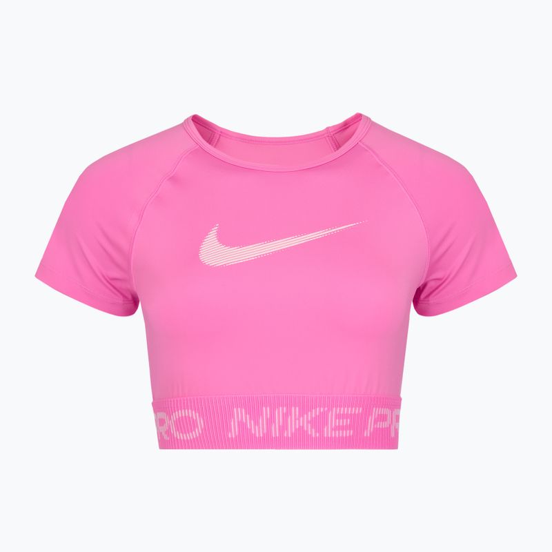 Nike Pro Dri-Fit Graphic Cropped giocoso top da allenamento rosa/spugna rosa/bianco da donna 7