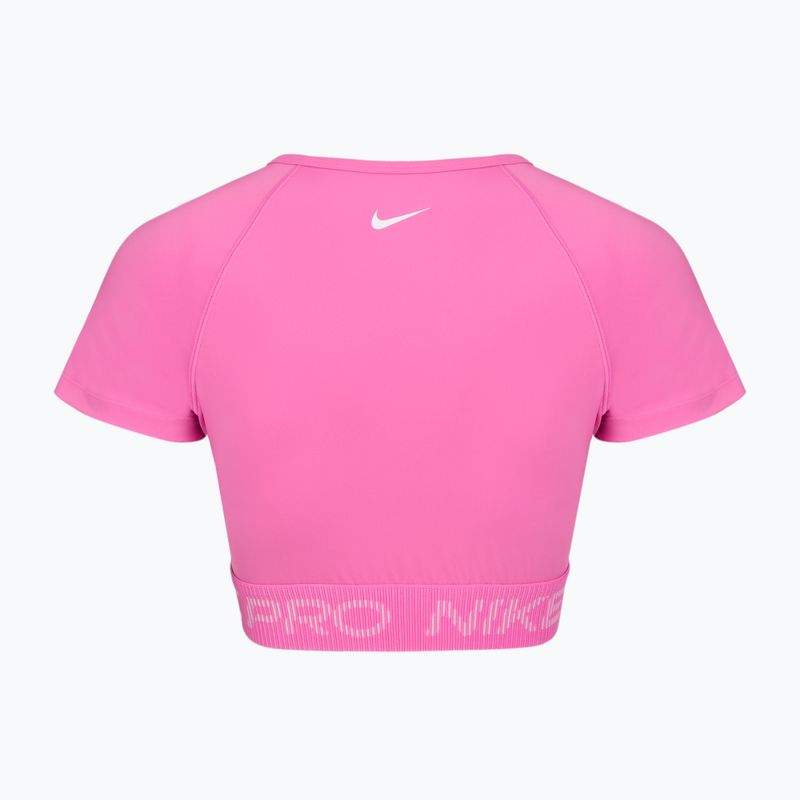 Nike Pro Dri-Fit Graphic Cropped giocoso top da allenamento rosa/spugna rosa/bianco da donna 8