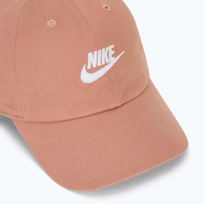 Cappello da baseball Nike Club Unstructured Futura Wash oro rosa/bianco 3