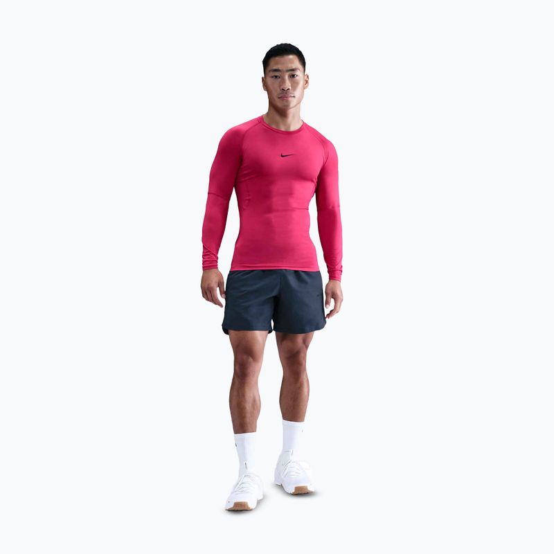 Maglia a maniche lunghe da allenamento uomo Nike Pro Dri-Fit Tight Fitness rush pink/black 2