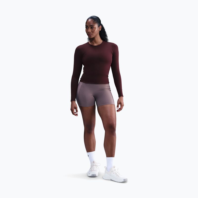 Maglia a maniche lunghe da donna Nike One Fitted Dri-Fit burgundy crush/white 2