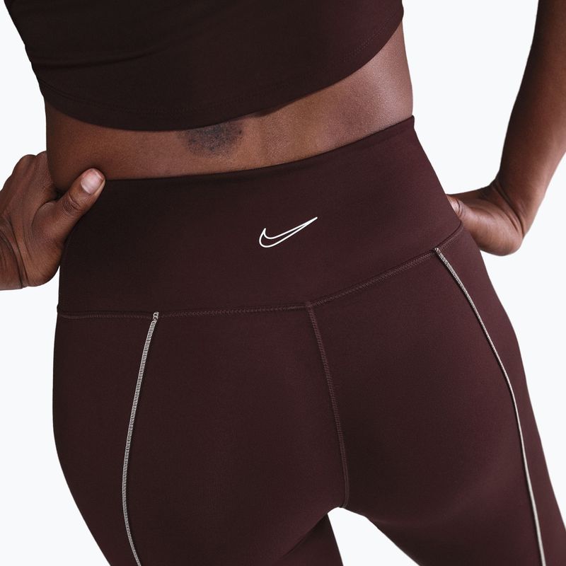 Leggings da donna Nike One High-Waisted burgundy crush 5