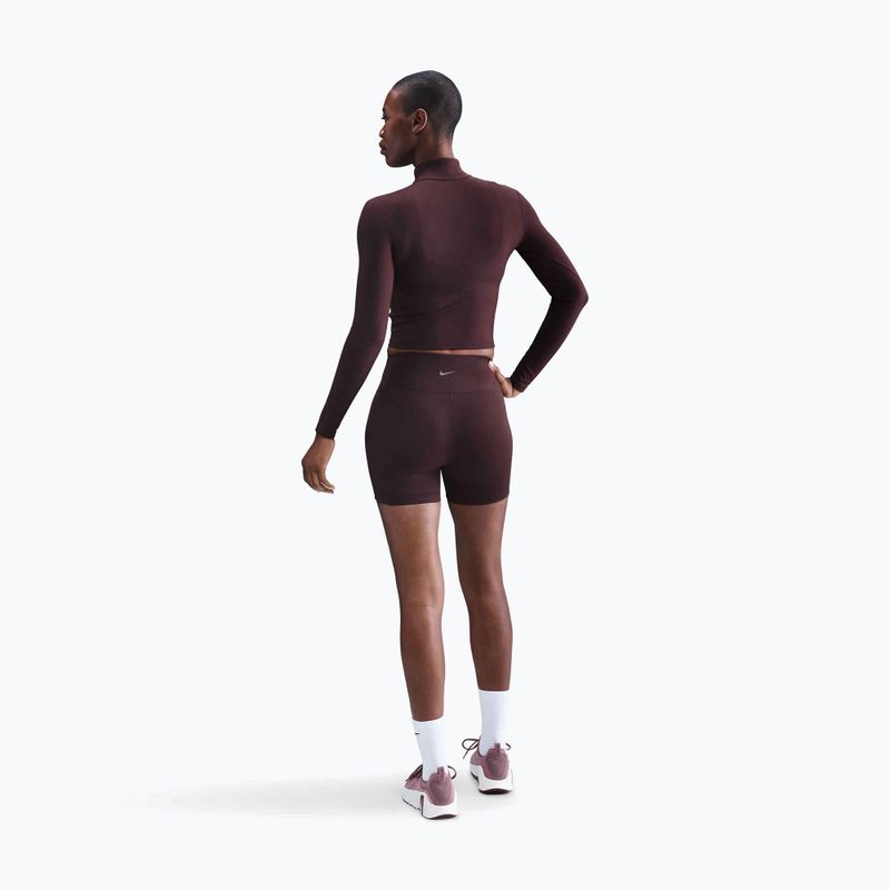 Maglia a maniche lunghe da donna Nike One Fitted Dri-Fit 1/4 Zip Mid Layer burgundy crush/white 3