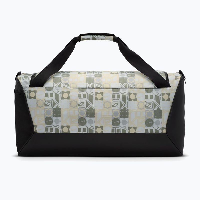 Torba treningowa Nike Brasilia 9.5 Aop 60 l off white/black/white 3