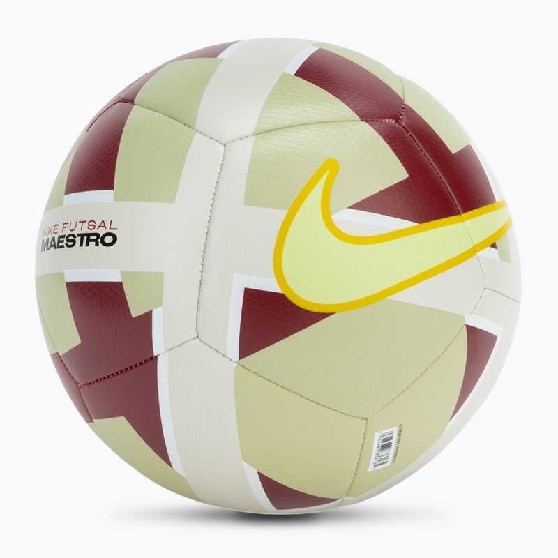 Pallone da calcio Nike Maestro olive aura/team red/chalk/light liquid lime taglia 4 2