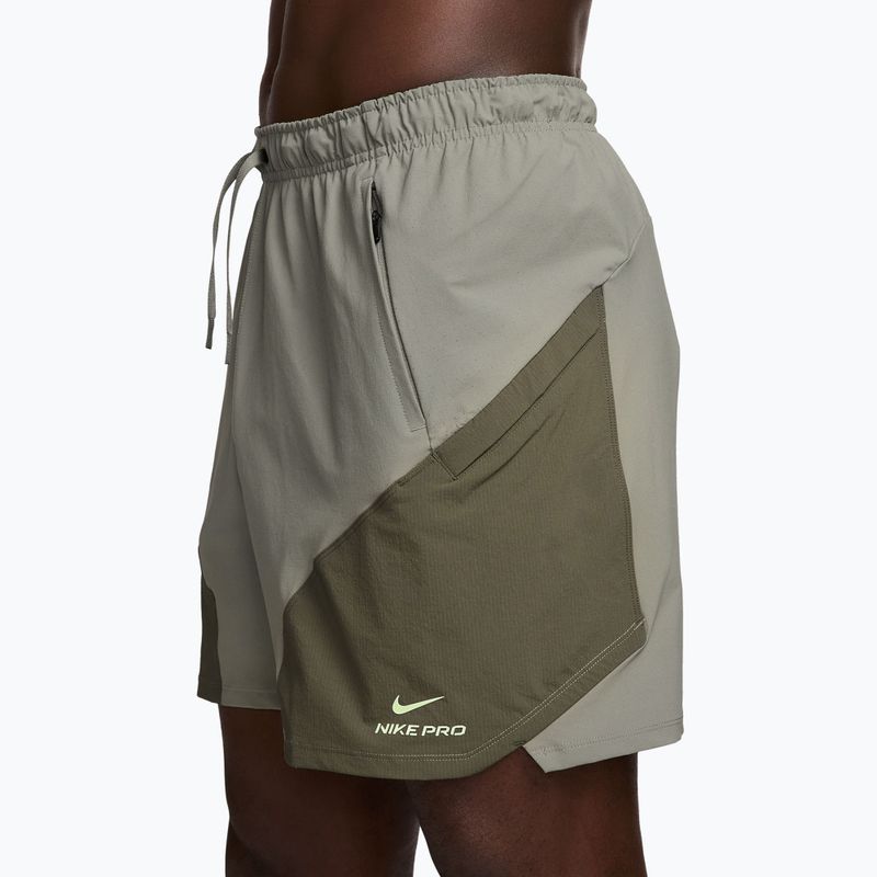 Shorts uomo Nike Pro Training Dri-Fit 6" light army/medium olive/light liquid lime 3
