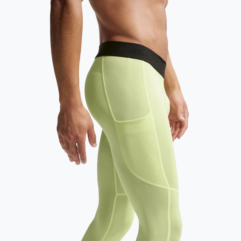 Leggings da uomo per allenamento Nike Pro Dri-Fit Tight Fitness light liquid lime/black 4