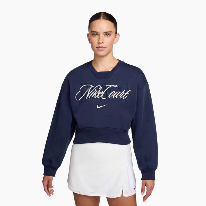 Felpa donna Nike Court Collection French Terry Crew Neck midnight navy/sail