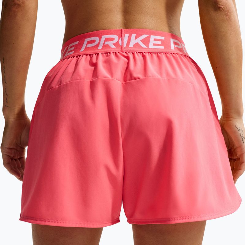 Spodenki treningowe damskie Nike Pro Dri-Fit Mid-Rise Brief-Lined 3" sea coral/white 5