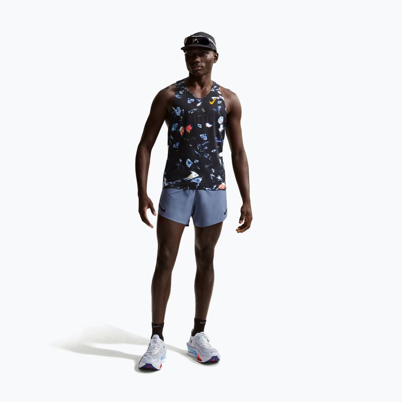 Canotta da running uomo Nike AeroSwift Dri-Fit ADV Singlet black/laser orange 2