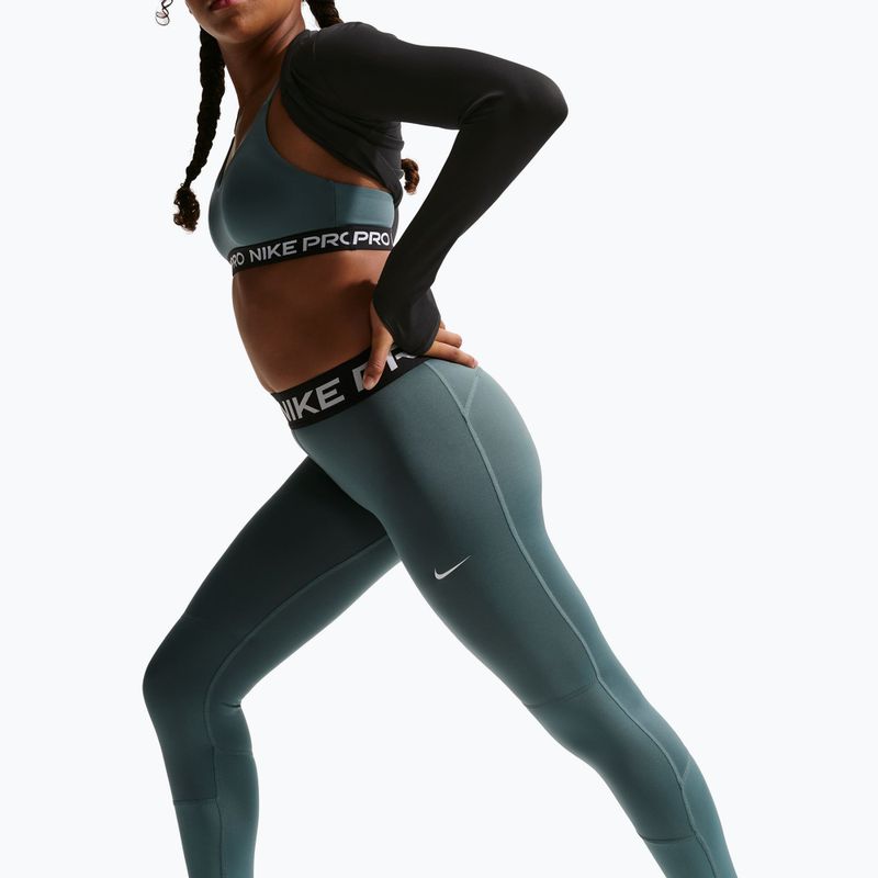 Leggings da bambino Nike Pro Dri-FIT mineral slate/black/white 6