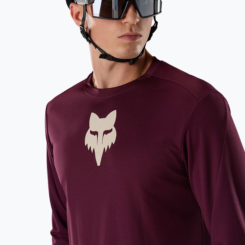 Longsleeve da ciclismo da uomo Fox Racing Ranger Fox Head LS dark maroon 3