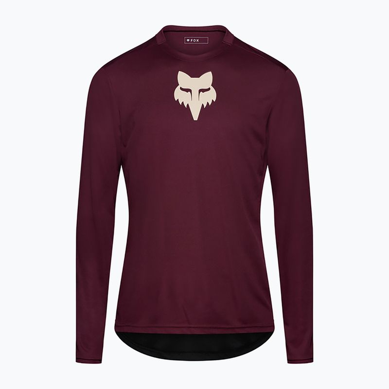 Longsleeve da ciclismo da uomo Fox Racing Ranger Fox Head LS dark maroon 5