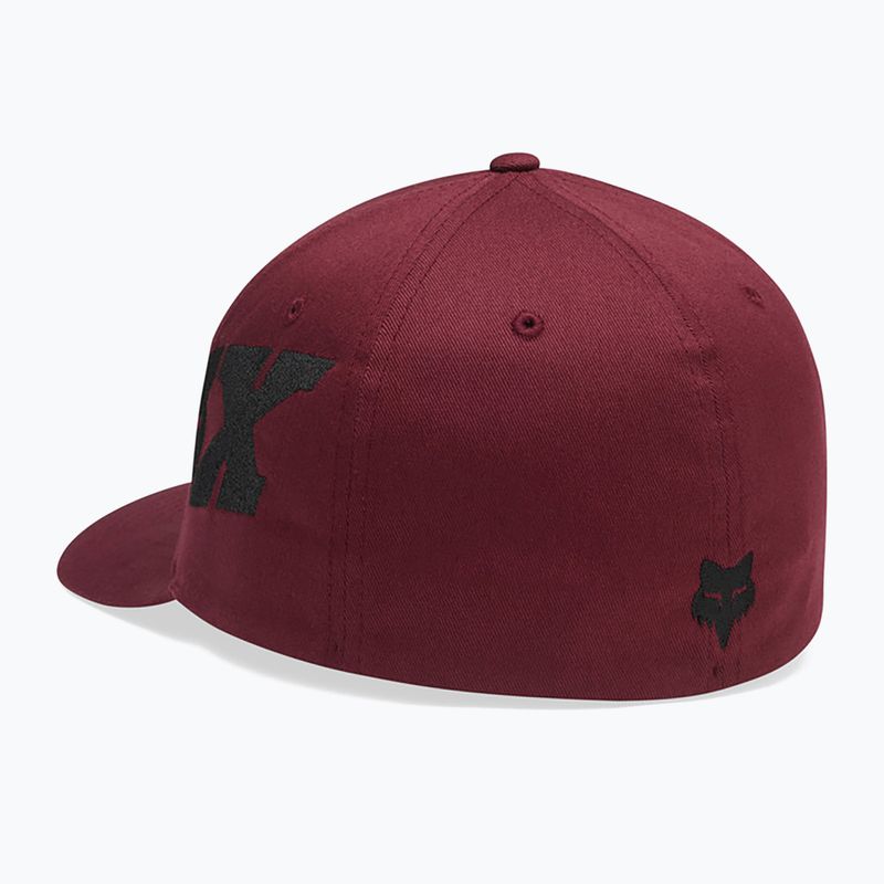 Cappellino con visiera da uomo Fox Racing Fox Head X Flexfit dark maroon 2