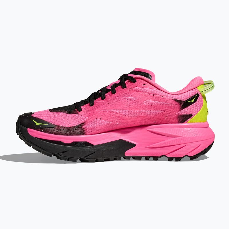 Scarpe da corsa da uomo HOKA Mafate 5 rosa neon/nero 3
