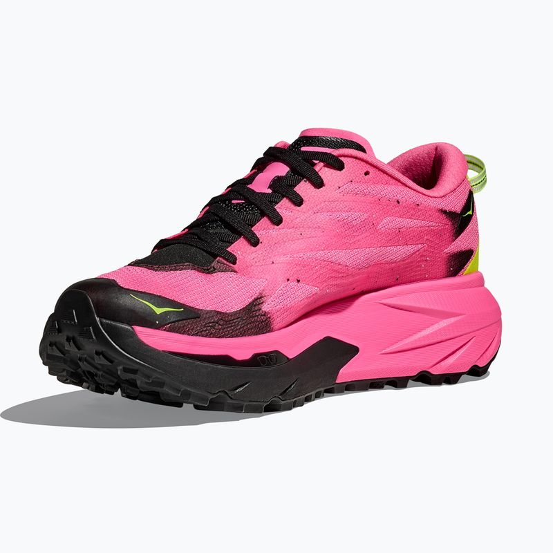 Scarpe da corsa da uomo HOKA Mafate 5 rosa neon/nero 4