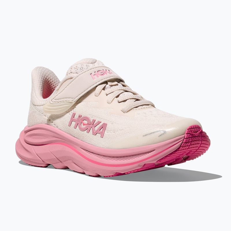 HOKA Clifton 10 crema rosa/rosa secca, scarpe da corsa per bambini 8