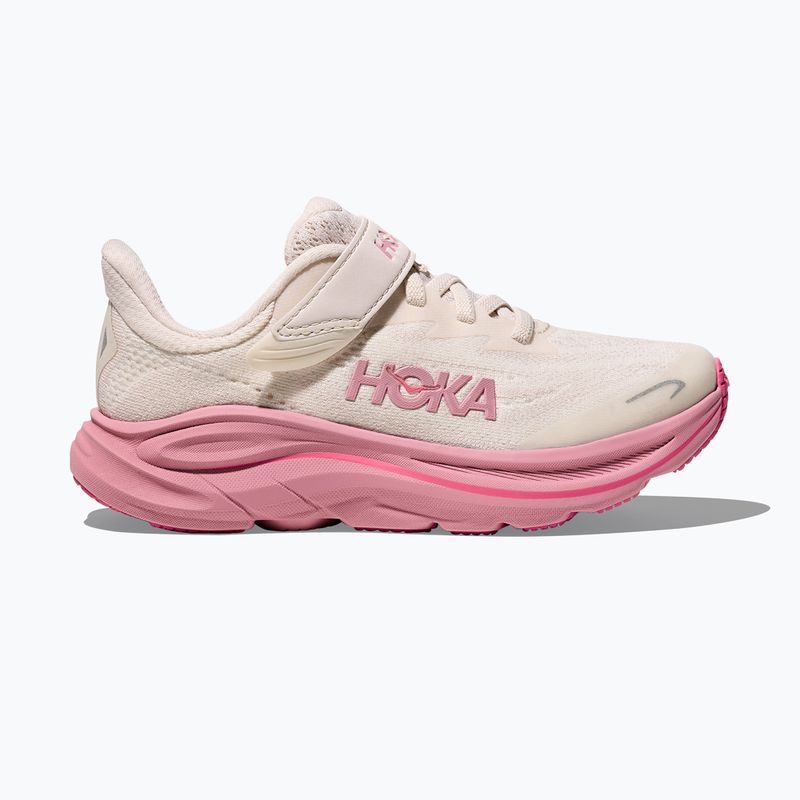 HOKA Clifton 10 crema rosa/rosa secca, scarpe da corsa per bambini 9