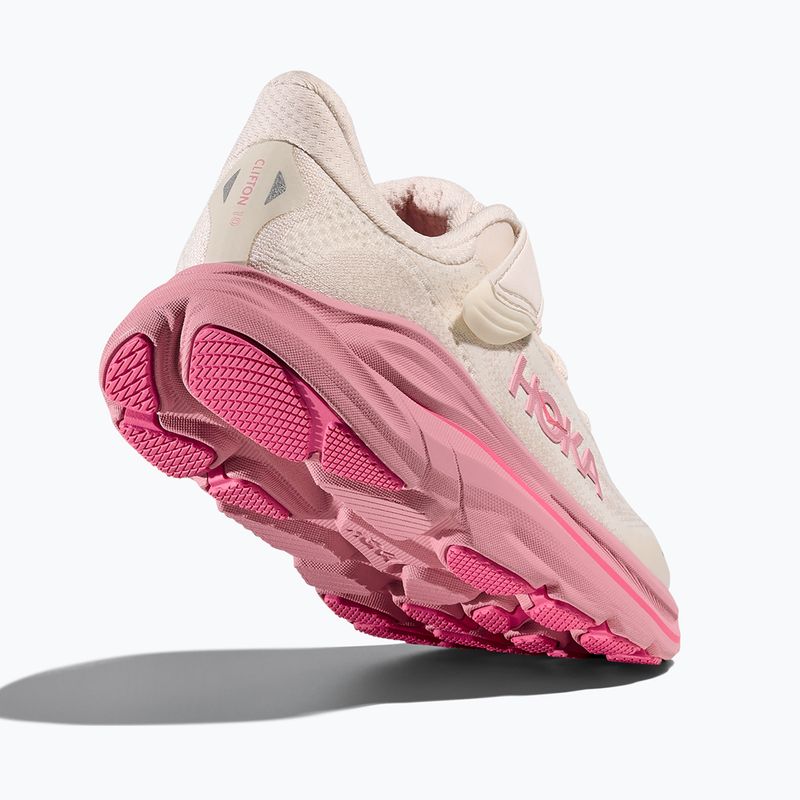 HOKA Clifton 10 crema rosa/rosa secca, scarpe da corsa per bambini 12