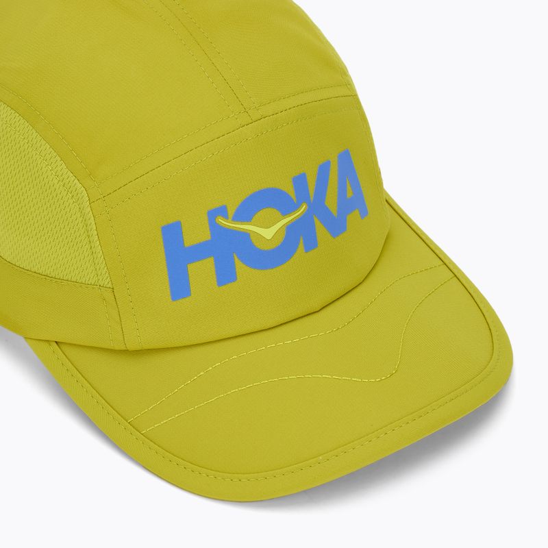 Cappellino con visiera HOKA Run verde pisello 3