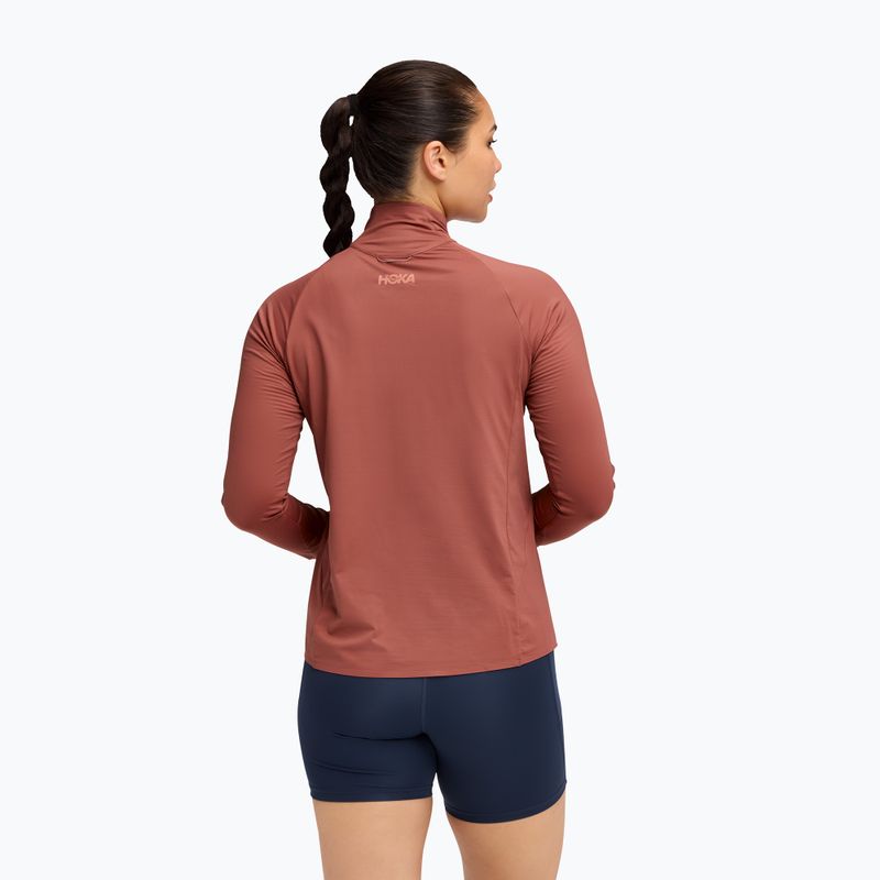 Felpa da running da donna HOKA GlideTech Quarter Zip rouge 3
