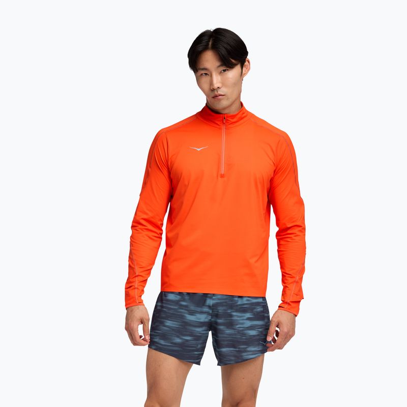 Felpa da corsa HOKA GlideTech Quarter Zip lava da uomo
