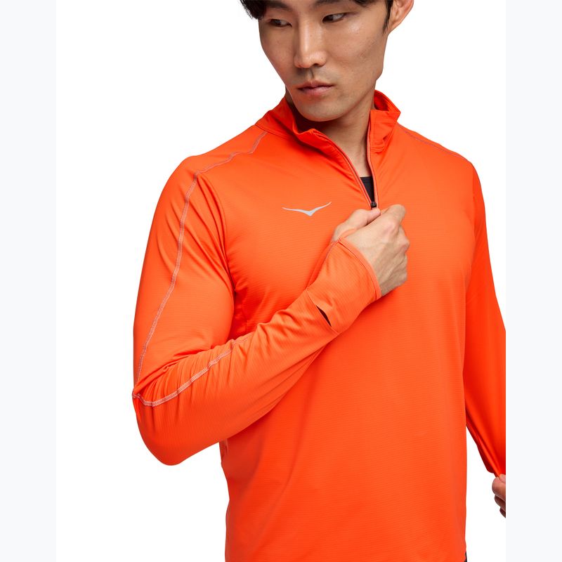 Felpa da corsa HOKA GlideTech Quarter Zip lava da uomo 4