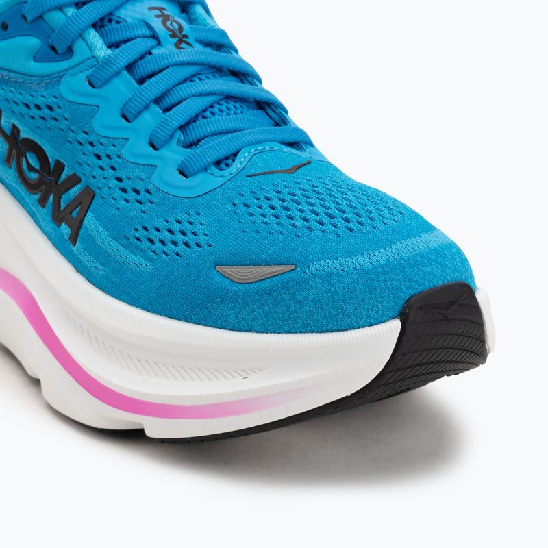 Scarpe da corsa da donna HOKA Bondi 9 blu cielo/fucsia neon 7