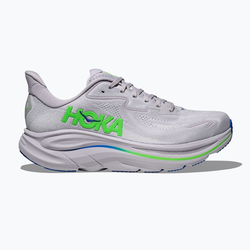 Scarpe da corsa da uomo HOKA Clifton 10 ash grey/neon green 3