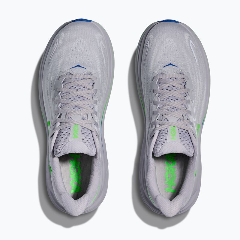 Scarpe da corsa da uomo HOKA Clifton 10 ash grey/neon green 7