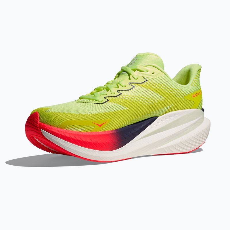 Scarpe da corsa uomo Hoka Mach X 3 neon yuzu/squid ink 2